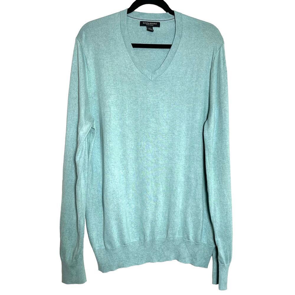 Banana Republic Men's Silk Cashmere Luxury Blend Pullover V-Neck Sweater Large